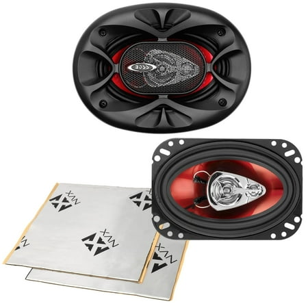 Boss CH4630 4x6" 3-Way Coaxial Car Speakers 500W Peak (250W RMS) + NVX SDSK2 Sound Damping