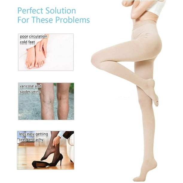 Compression Pantyhose for Women and Men 20-30 mmHg Compression