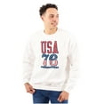 thumbnail image 4 of Patriotic USA 76 American Flag Unisex Plus Fleece Graphic Sweatshirt Brisco Brands 3X, 4 of 6