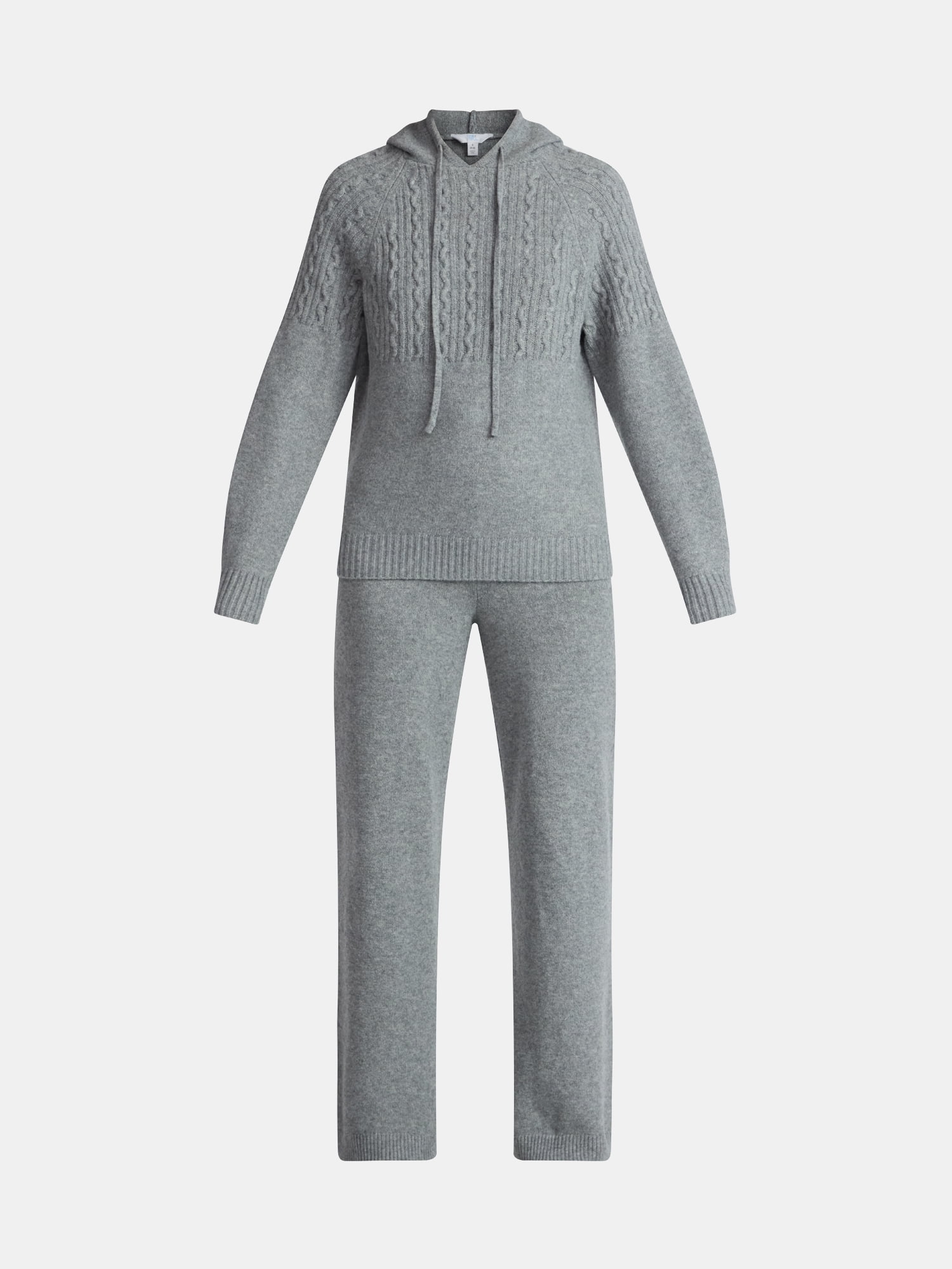 Time and Tru Women's Cable Knit Hoodie Sweater and Pants Set, 2-Piece, Sizes XS-XXXL