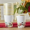 Kate Aspen Burgundy Blush Floral 8 oz. Paper Cups (Set of 16) Party Supplies and Decor, One Size, Red