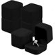 thumbnail image 1 of Caja de Terciopelo cuadrada shaofei para anillos y pendientes de boda 6 unidades color negro, 1 of 5