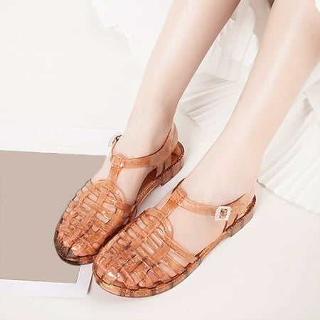 

Aayomet Women s Sandals 2022 Summer New Solid Color Hole Fashion Simple Roman Sandals Orange 7.5