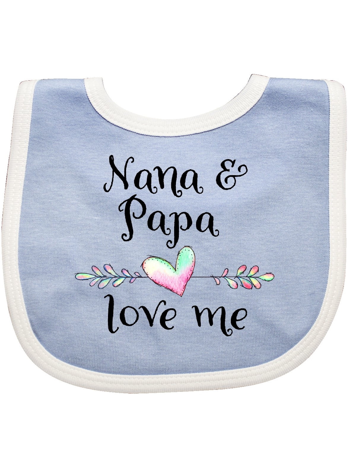 Nana and Papa Love Me- Heart Grandchild Baby Bib - Walmart.com ...