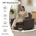 thumbnail image 3 of COOLHUT 360° Swivel Accent Chair Set of 1, 36.2" Wide PU Leather Accent Chair Armchair, Comfy Upholstered Single Sofa Chair for Living Room and Bedroom, Dark Brown, 3 of 11