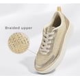 thumbnail image 2 of Women's Platform Sneakers Rhinestone Fashion Chunky Casual Sparkly Retro Braided Walking Shoes, 2 of 18