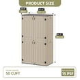 thumbnail image 4 of Wooflex 6.7 ft Tall Garage Cabinet with Lockable Double Doors, Resin Storage for Cleaning Supplies, Vacuums, Portable Household Organizer, Woodgrain Brown, 4 of 10