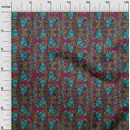 thumbnail image 2 of oneOone Polyester Lycra Fabric Leaves & Floral Block Print Fabric BTY 56 Inch Wide, 2 of 4