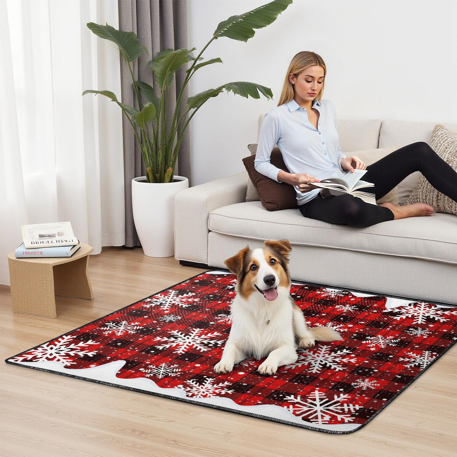 Christmas Holiday Reusable Puppy Pads 48" x 48", 2-Pack Washable Dog Potty Training Mats for Your Big Home During the Holiday Season