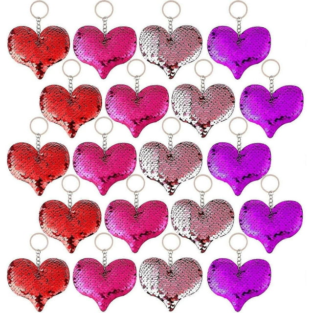 '20 Pcs Reversible Sequin Keychains For Wedding (4 S)