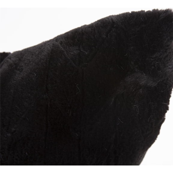 HOWARD ELLIOTT ANGORA Throw Pillow 24x24 Ebony Black Down Insert Polyester Poly