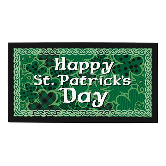 ThisWear St. Patricks Day Decorations St Patricks Day Welcome Mat Decor for St. Patricks Party Doormat Green
