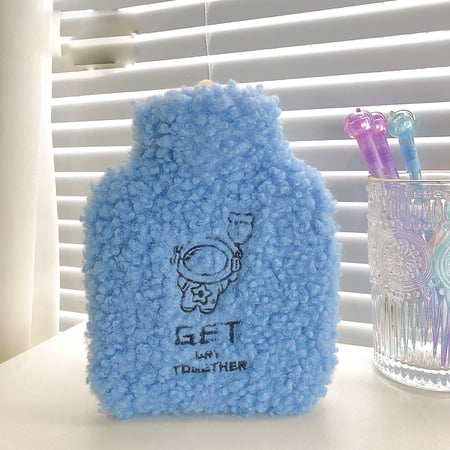 High Density PVC Reusable Hand Warmer Thickened Hairy Easy to Carry Crystal Plush Insulation Cover Hot-Water Bag Thermos Bottle 2