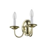 Livex Lighting Williamsburgh 2-Light Wall Sconce In Antique Brass - Traditional Steel Sconce For Bedroom Or Hallway