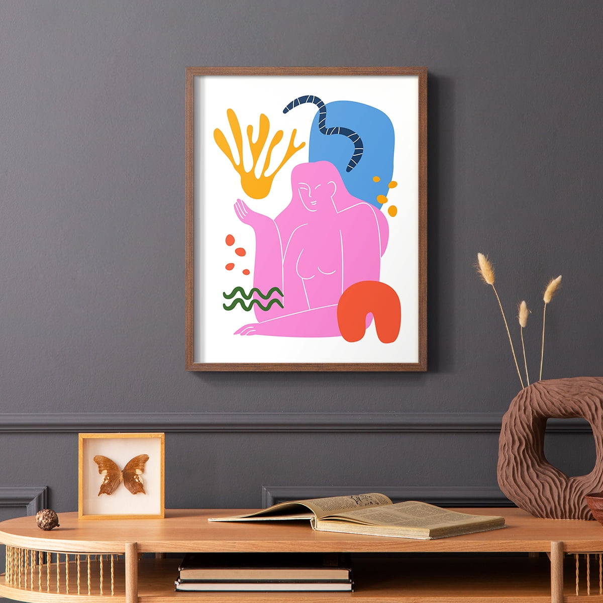 Matisse CDXXXIX in Brown Solid Wood Framed Print No Nail Hanging