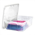 thumbnail image 4 of Homz Contenant de Rangement en Plastique Transparent à Verrouillage par Pression de 28 Qt avec Couvercle Sécurisé, Lot de 2, 4 of 9