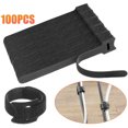 thumbnail image 1 of 100 piezas de bridas para cables, bridas para cables, correas y cordones reutilizables para guardar cables, gancho y bucle, color negro, 1 of 5