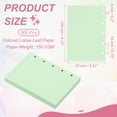 thumbnail image 2 of Uxcell Colored Loose Leaf Paper, 4.1" x 3"(A8) 300 Sheets 5 Holes Punched 150GSM Blank Binder Refill Paper Supplies for Office Note Taking Teacher Planner Journal Notebook, Light Green, 2 of 6