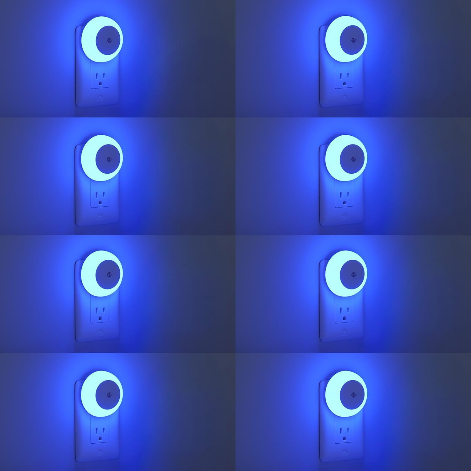 BIBEARBIBEAR Night Light, Night Lights Plug into Wall, Dusk to Dawn Sensor, Blue Led Night Light 0.5W, 8 Pack Nightlight for Adults, Bedroom, Bathroom, Hallway, Kitchen