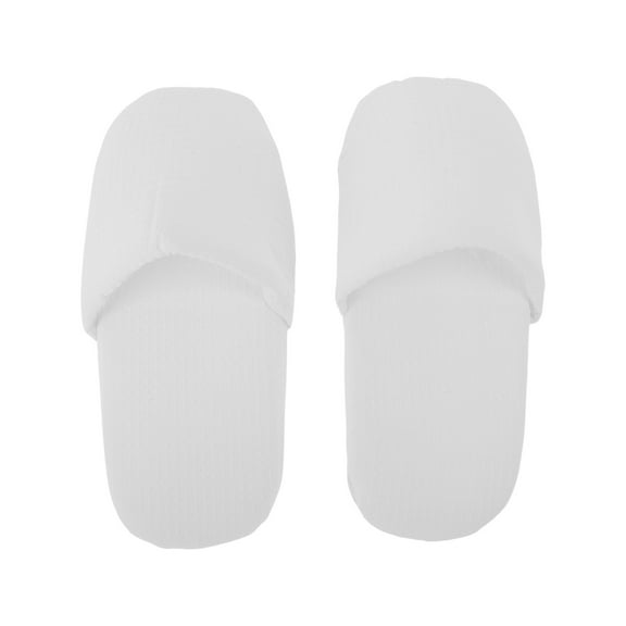 Unique Bargains 1 Pair Disposable Slippers Foldable Waffle Weave Hotel Slippers White