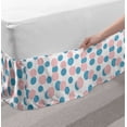 thumbnail image 2 of Blue and Pink Bed Skirt, Pastel Pattern with Continuous Brush Drawn Style Rounds, Elastic Bedskirt Dust Ruffle Wrap Around for Bedding Decor, 4 Sizes, Blush and Deep Sky Blue, by Ambesonne, 2 of 2