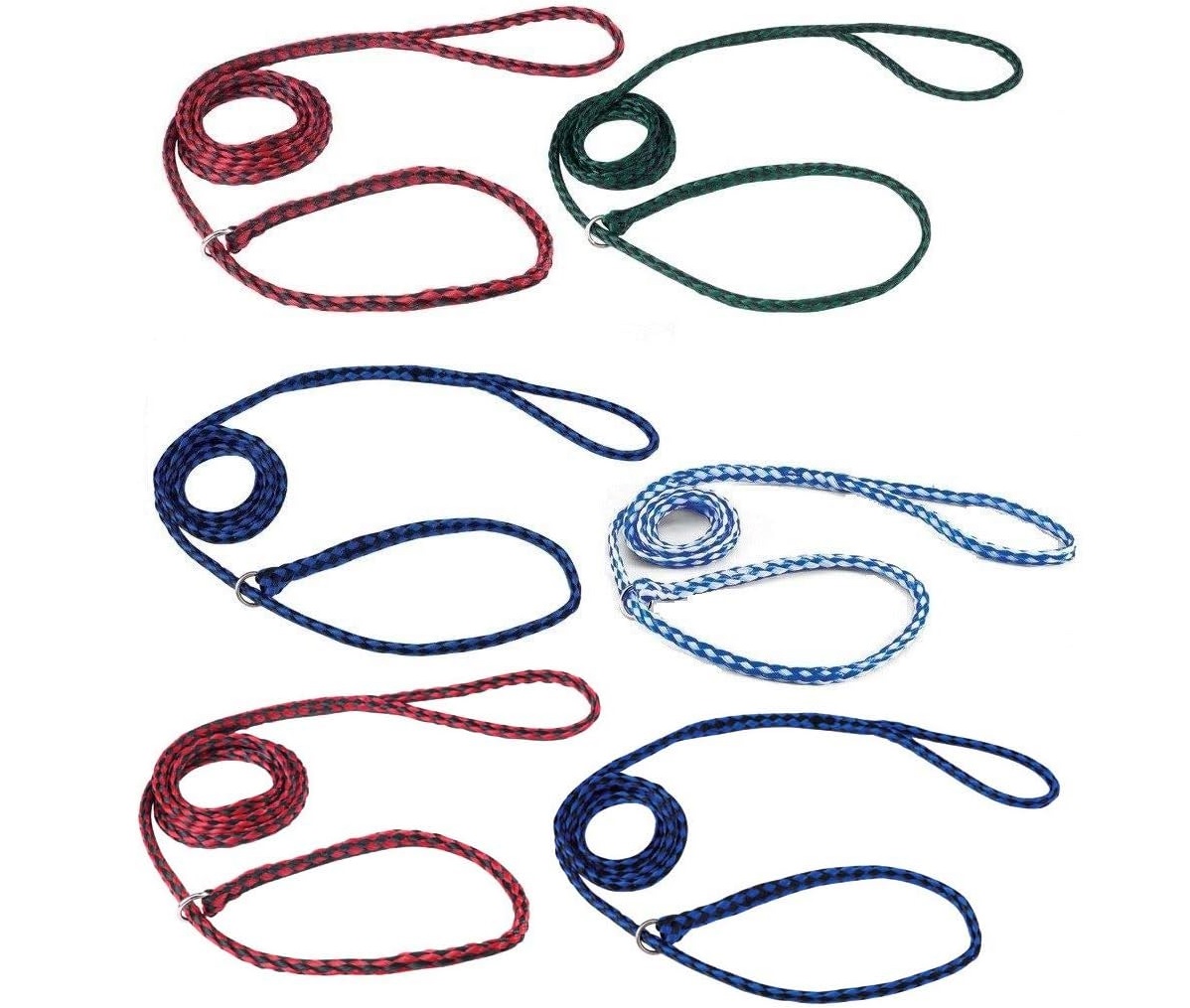 Bulk Pack Strong Dog Control Slip Lead Leashes Assorted Color Vet Rescue Kennel Choose Quantity (24 Leads)