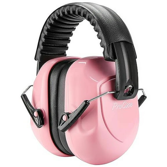 ProCase Noise Reduction Safety Ear Muffs, Hearing Protection Earmuffs, NRR 28dB Noise Sound Protection Headphones for Shooting Gun Range Mowing Construction Woodwork Adult Kids -Pink