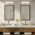 thumbnail image 2 of Morse Rectangular Industrial Grey Metal Bathroom Vanity Wall Mirror (Set of 2), 2 of 6
