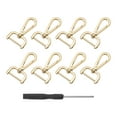 thumbnail image 1 of Uxcell 8Pcs Swivel Clasps, 1" Detachable Snap Hook with Screwdriver, Light Gold, 1 of 7