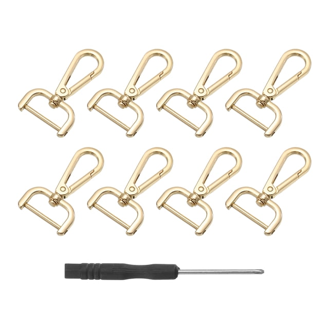 Uxcell 8Pcs Swivel Clasps, 1" Detachable Snap Hook with Screwdriver, Light Gold