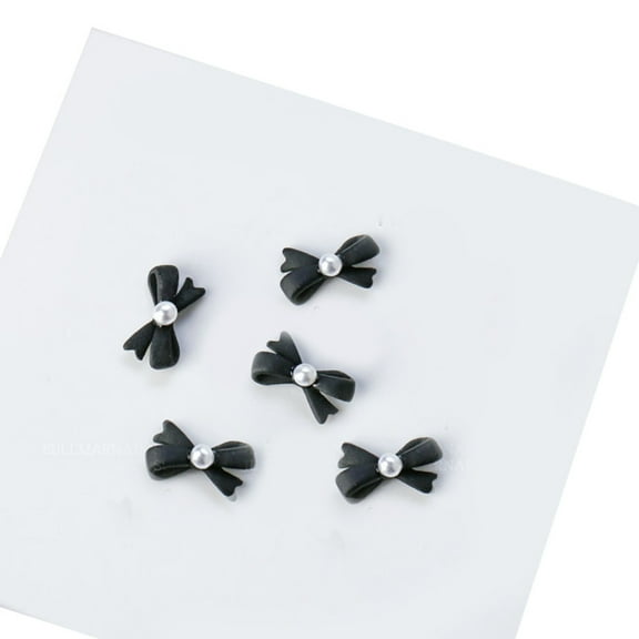 5Pieces 3D Nail Charms Punk Metal Nail Studs Pearls Bows Ribbon Nail Rivet Gems Nail Art Jewels for Nail Art Designs