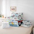 thumbnail image 6 of Catabedysis Cartoon Farm Tractor 7pcs Queen Bedding,Kawaii Pig Monogrammed E Design Bedding Comforter Set Queen,Colorful Stars Reversible For Boys, 6 of 7