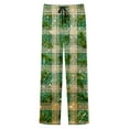 thumbnail image 2 of Mens Pajama Pants Classic Plaid Christmas PJ Bottoms Flannel Cotton Long Pants Straight Fit Lounge Trouser, S Green #E, 2 of 7