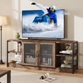 thumbnail image 1 of Mesa de TV para 65-pulgada tv: industrial entertainment center con mesh door y estantes - 63-pulgada vintage estilo rural TV media consola, 1 of 8