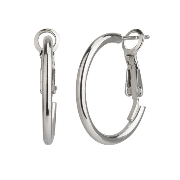 Time and Tru Adult Women's Silver Tone Small Metal Hoop Earring