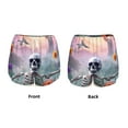 thumbnail image 3 of KLL Mist Sunflower Skull Pattern Shorts Women,Athletic Shorts High Waisted Running Shorts Pocket Sporty Short Gym Elastic Workout Shorts-XX-Large, 3 of 7