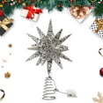 thumbnail image 5 of Hvmvliv Christmas Tree Toppers (9.8x11.8in) Christmas Tree Top Metal Five-Pointed Star With Light Decorations Christmas Tree Top Decoration Silver, 5 of 5