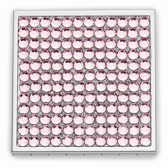 Rose Acrylic Crystal Square Compact Mirror QGM2859