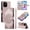 Rose Gold, variant on Leather Case For Apple iPhone 17 Pro Max 6.9",Embossed Totem Wallet With Card Holder,Wristband, Shockproof Kickstand Magnetic Cover,Black,For iPhone 17 Pro Max