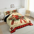 thumbnail image 3 of Manfei Red Cardinals Berry Bedding Comforter Set,Cute Bowtie Bow Twin Comforter Sets,Merry Christmas Bedding Set For Girls,Ultra Soft Home Decor Reversible,2 Pieces, 3 of 8
