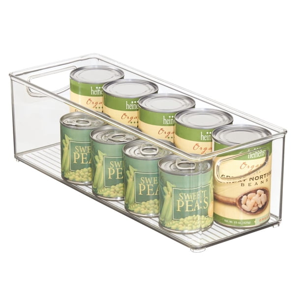 Organizador de cocina mDesign, de plástico, apilable, con asas, transparente