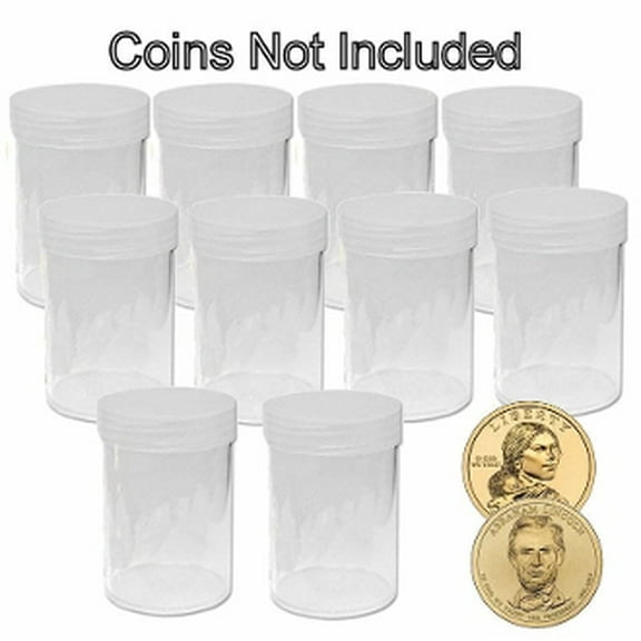 Round Small Dollar Coin Tubes Storage 26mm by BCW 10 pack