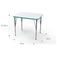 Desk Adjustable Height Kids Large Rectangular Table, WriteOn/WipeOff