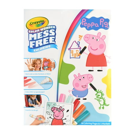 Crayola Peppa Pig Color Wonder Activity Set, Mess Free Peppa Pig Coloring Pages, Preschool Supplies, Travel Activity, Arts and Crafts, Gifts for Toddlers, 3+