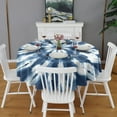 thumbnail image 2 of Blue White Tie Dye Mandala Pattern Round Tablecloth 60"x60",Wrinkle Wipeable Table Cloth for Kitchen Dining Room Picnic Patio Party, 2 of 6