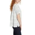 thumbnail image 2 of Gloria Vanderbilt Women's Lightweight Cotton Seersucker Popover Plaid Shirt-White / M, 2 of 5