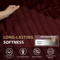 thumbnail image 5 of Regal Living Luxury Reversible Textured Stripe Faux Fur & Velvet Throw, Burgundy Red, 50" x 70", 5 of 8