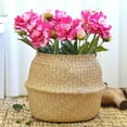 thumbnail image 1 of Kitchen Or Bedroom Storage Accessories Foldable Handwoven Wicker Storage Baskets Potted Planter Laundry Basket Folding Rattan Hanging Basket Seagrass, 1 of 1