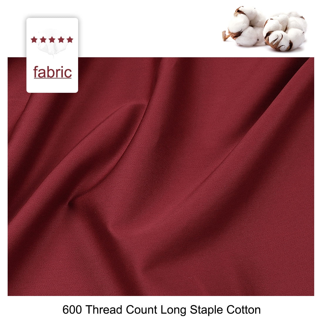Luxury Pillowcase Set Of 4 - Super Soft Hotel Quality - Burgundy King