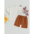 thumbnail image 4 of Suealasg Toddler Boy Summer Clothes Set Baby Boys 2Pcs Easter Causal Outfit 6M 1T 2T 3T Kids Short Sleeve Letter Print T-shirt Tops and Elastic Waist Shorts Sets, 4 of 9